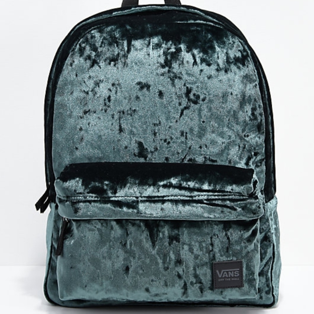 Vans Velvet Darkest Spruce Green Black Backpack - Picture 6 of 6